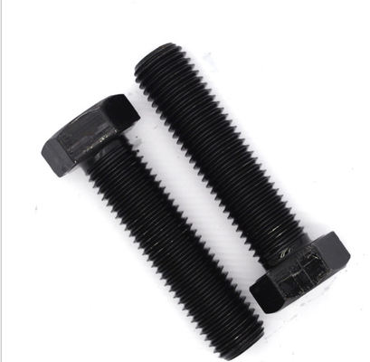 Kelas 4.8 DIN933 8x20mm Black Hex Head Bolts Full Threaded Carbon Steel Plated Zinc
