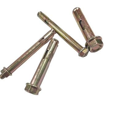 Pengikat Karbon Baja Kuning Seng Hex Flange Nut Tipe Sleeve Anchor Untuk Industri