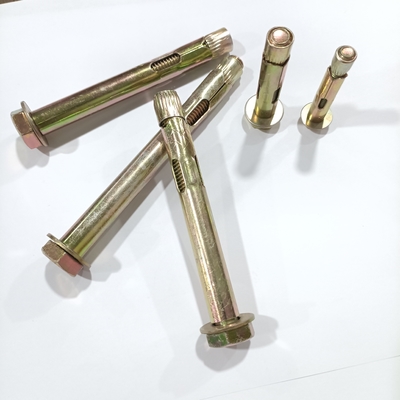Pengikat Karbon Baja Kuning Seng Hex Flange Nut Tipe Sleeve Anchor Untuk Industri