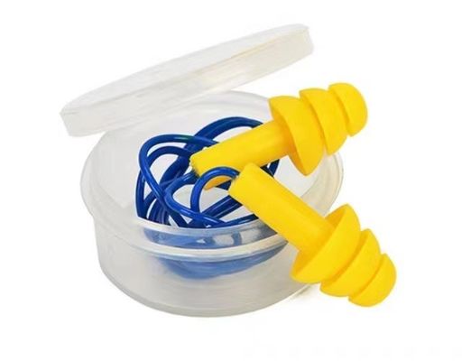 Color DIN earplugs untuk isolasi suara PU foam material pabrik perlindungan tenaga kerja