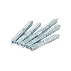 M6*60 M10*200 Hanger Baja Karbon Bolt Kayu Untuk Logam Dowels Double Ended Furniture Fixing