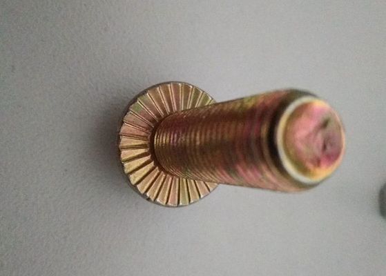 Hexagon Flange Head Metal Bolts and Nuts Yellow Grade 4.8 Carbon Steel DIN