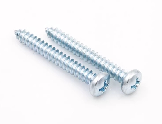Kekuatan tinggi Karbon Steel Harded Galvanized Besar Kepala Flat Self Tapping Sekrup M4.2 # 8