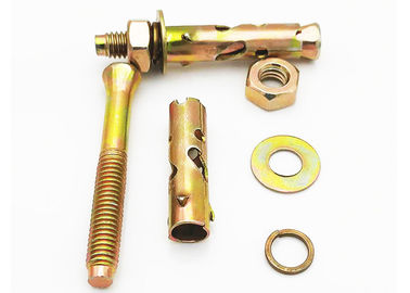 Kuning / putih zinc ditanam Anchor Bolt Antiskid Shark Fin Tipe M6 zinc ditanam selesai