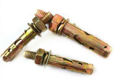 Kuning / putih zinc ditanam Anchor Bolt Antiskid Shark Fin Tipe M6 zinc ditanam selesai