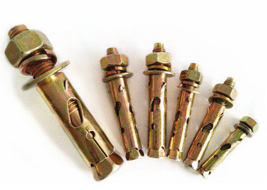 Kuning / putih zinc ditanam Anchor Bolt Antiskid Shark Fin Tipe M6 zinc ditanam selesai