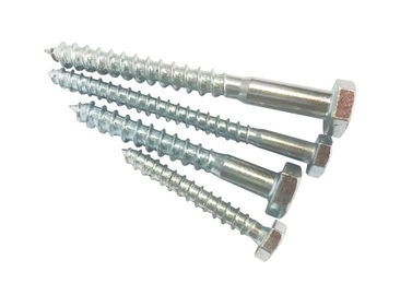 Hex Head Wood Screws Carbon Steel White Zinc Plated DIN571 M6-M12 untuk pengikat