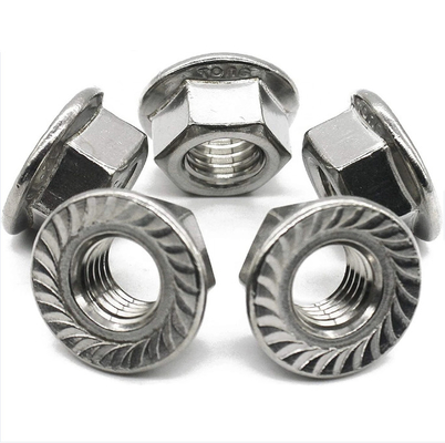 Din6923 Metric Bergerigi Flange Head Nut White Zinc Plated Steel 8.8 Grade