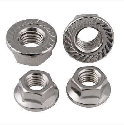 Din6923 Steel Flange Nut M5 - M20 Ukuran Karbon Berlapis Seng Putih