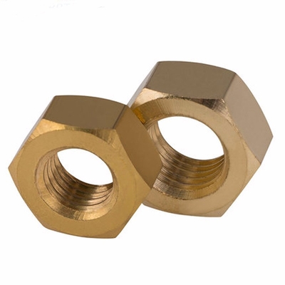 Tembaga Galvanis Zinc Plated Hexagon Nut H62 Din 934 M3 Kuning Untuk Industri Berat