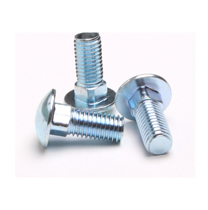 Din 603 Zinc Plated Carriage Bolts Baja Karbon Full Thread Kelas 4.8 Pengikat