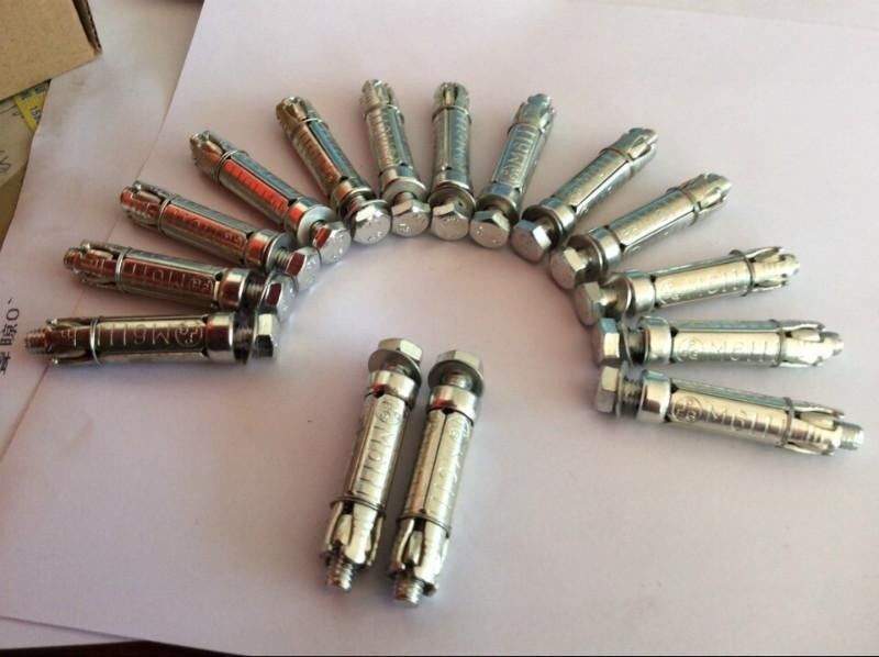Fixning Tugas 4PCS Heavy Shield Anchor Bolt Zinc Kuning Disepuh Dengan Washer / Bolt