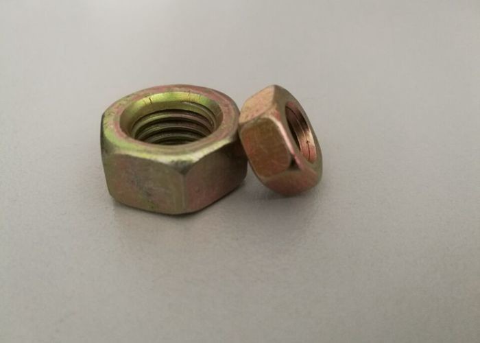 Besi Bahan Hex Head Nuts dari 4.8 / 6.8 / 8.8 Grade Dengan Yellow Color Used Fasteners