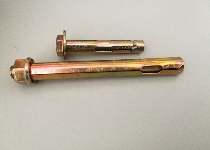 bahan baja karbon lengan flange jangkar jangkar berkualitas baik berlapis seng kuning M8-M24 digunakan